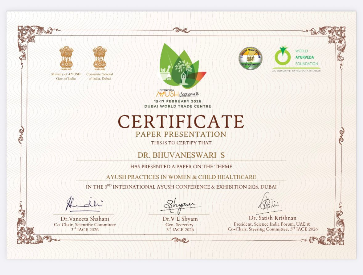 Certificate for paper presentation